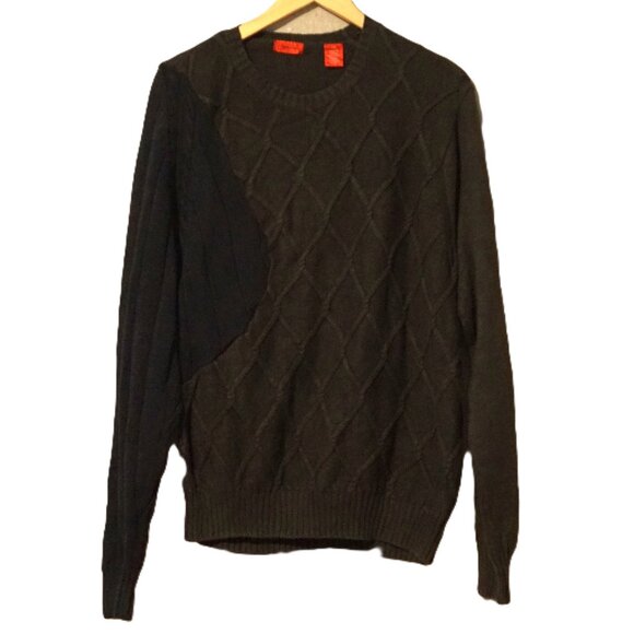 Izod Olive Green and Black Crew Neck Sweater Men’s Large - Picture 1 of 4